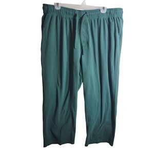 LL Bean Mens XL 30 Forest Green Cotton Blend Drawstring Sweatpants 521023